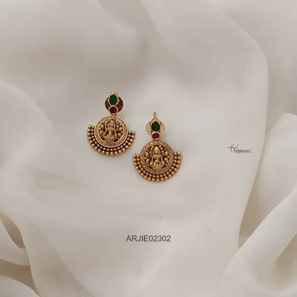 Ruby & Green Lakshmi Stud Earrings