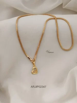 One Gram Gold Dual Heart Dollar Chain