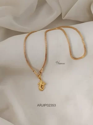 One Gram Gold Floral Pendant Chain