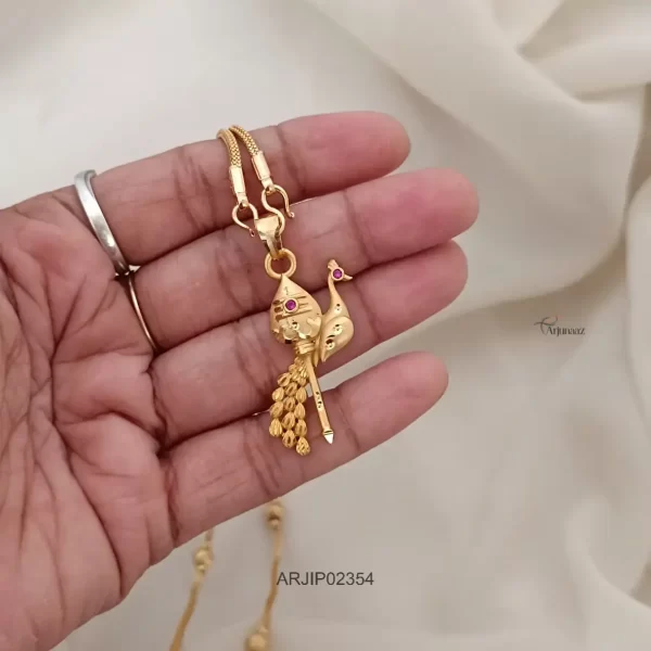 One Gram Gold Peacock Vel Pendant Chain