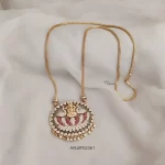 One Gram Gold Peacock & Lakshmi Pendant Chain