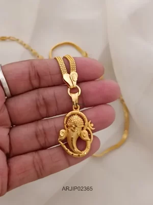 One Gram Gold Ganesh Pendant Chain