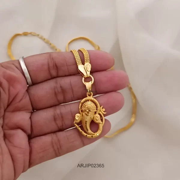 One Gram Gold Ganesh Pendant Chain