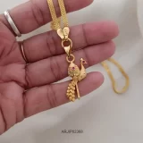 One Gram Gold Mayil Vel Pendant Long Chain