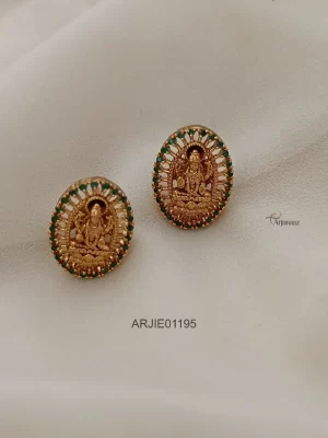 Gorgeous Emerald Lakshmi Studs