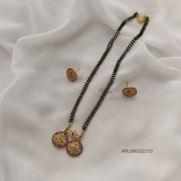 Black Beads Mangalsutra Pendant Set