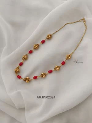 Antique Gold Beaded Coral Chain