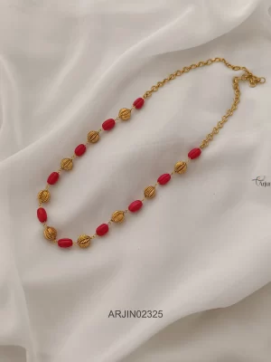 Gold Beaded Coral Chain