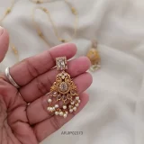 White Stone Peacock Pendant Chain Set