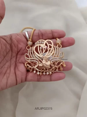 One Gram Gold White Stone Pendant Chain