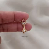 Small Ruby & White Screw Type Jhumkas