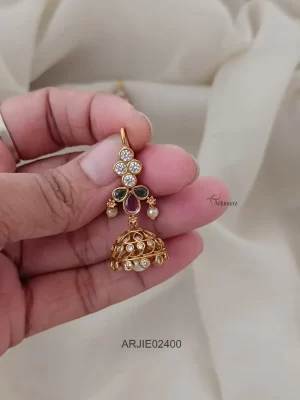 Gold Look Multi Stone Hook Earrings