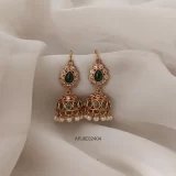 Emerald Stone Hook Earrings