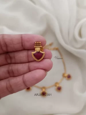 Enamel Ruby Palakka Style Necklace