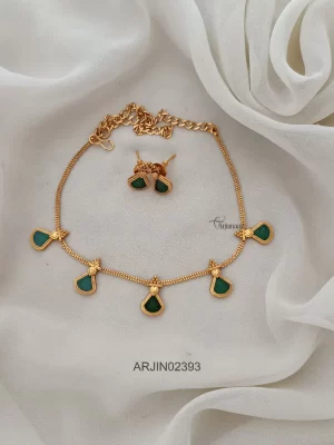 Enamel Green Palakka Style Necklace