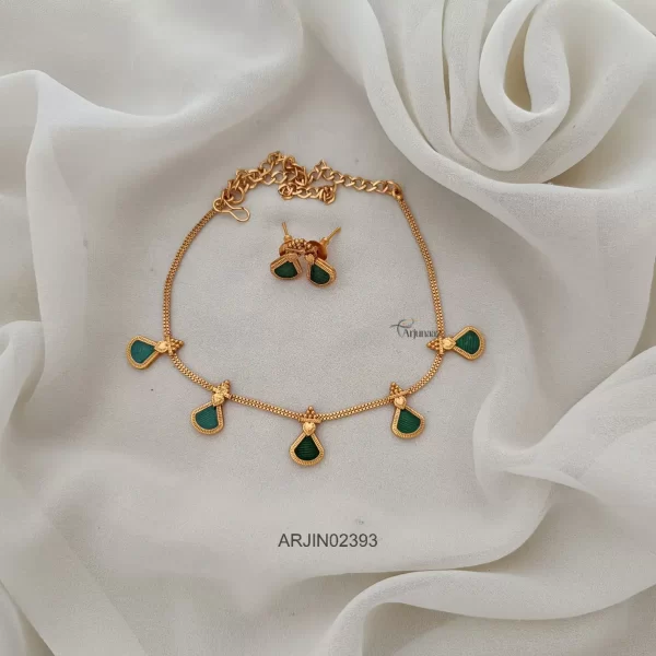 Enamel Green Palakka Style Necklace