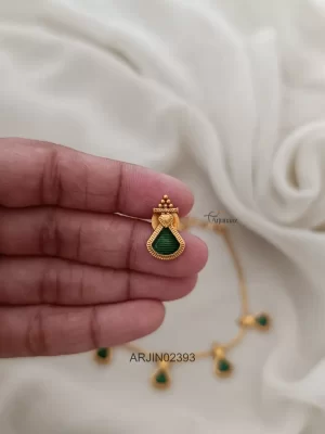 Enamel Green Palakka Style Necklace