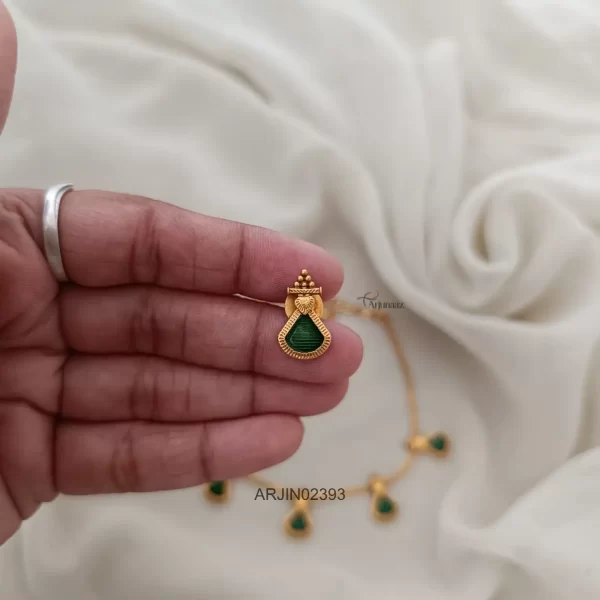 Enamel Green Palakka Style Necklace