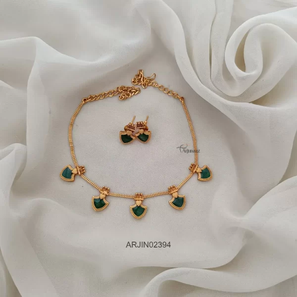 Enamel Green Color Kerala Necklace