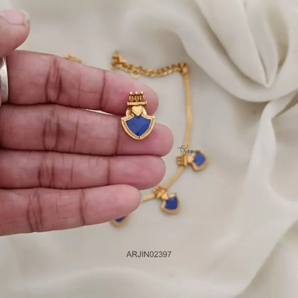 Enamel Palaka Style Blue Necklace
