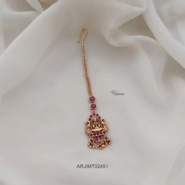 Ruby Stone Lakshmi Maang Tikka
