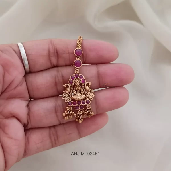 Ruby Stone Lakshmi Maang Tikka