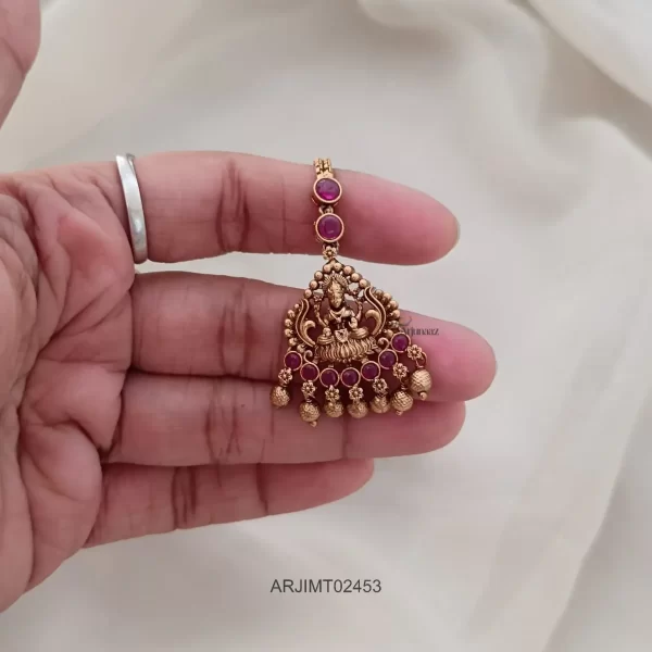 Traditional Ruby Lakshmi Maang Tikka