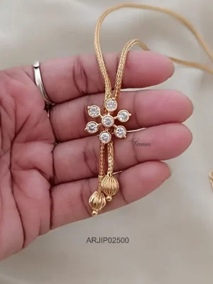 Simple Chain with White Stone Pendant