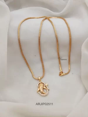 One Gram Gold Vinayaka Pendant Chain