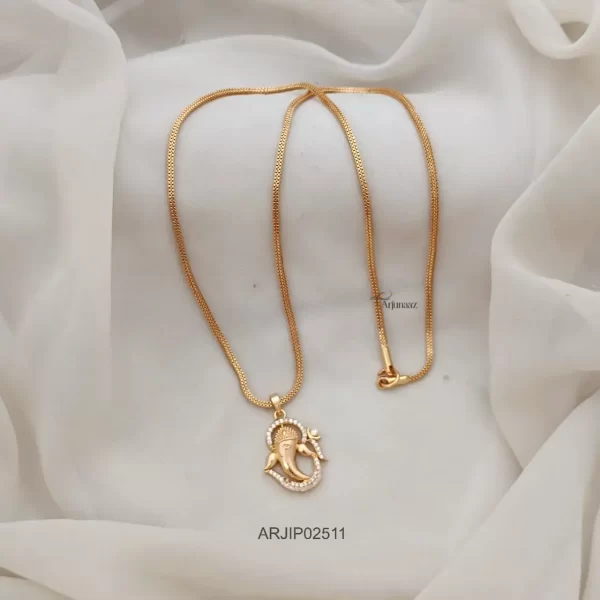 One Gram Gold Vinayaka Pendant Chain