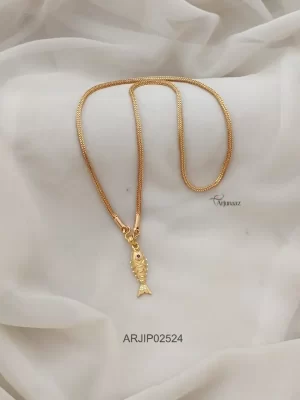 One Gram Gold Fish Pendant Chain