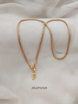One Gram Gold Leaf Pendant Chain