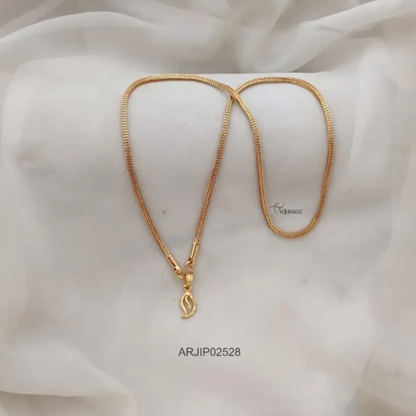 One Gram Gold Leaf Pendant Chain