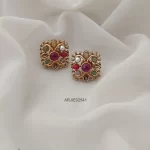 Trendy Square Shape Navarathna Stud Earrings