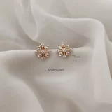 Trendy Diamond Look Screw Back Earrings