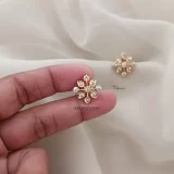 Trendy Diamond Look Screw Back Earrings
