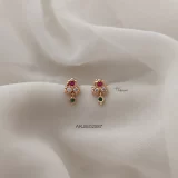 Multi Stone Kids Screw Back Earrings