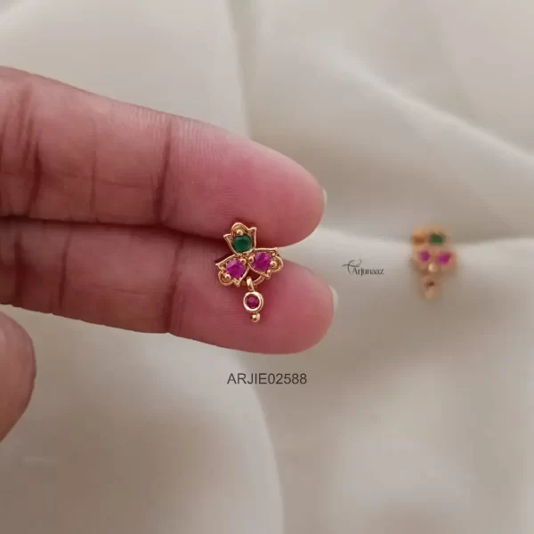 Ruby & Green Kids Screw Back Earrings