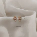 White Stone Kids Screw Back Earrings