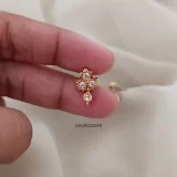 White Stone Kids Screw Back Earrings
