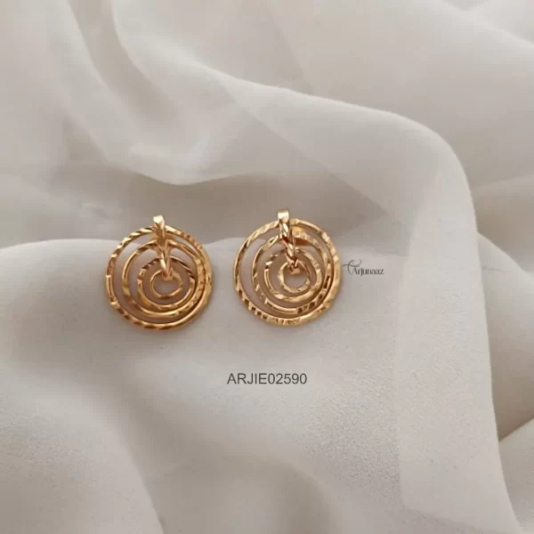 Multi Layer Ring Type Screw Back Earrings