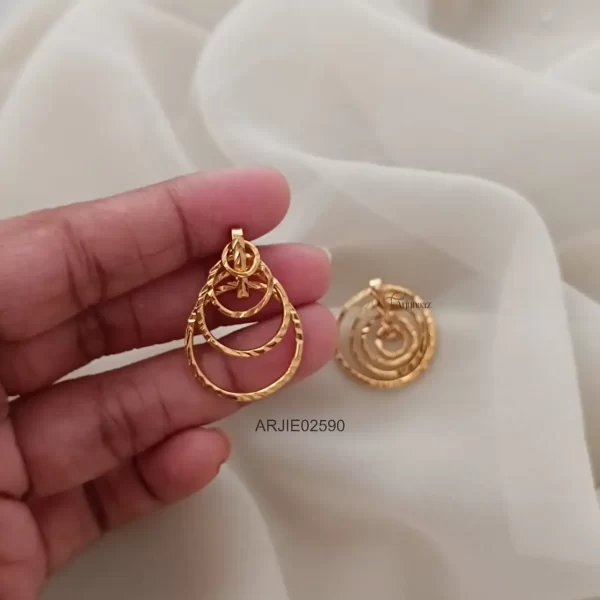 Multi Layer Ring Type Screw Back Earrings