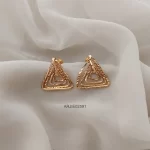 Multi Layer Triangle Screw Back Earrings
