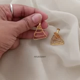 Multi Layer Triangle Screw Back Earrings