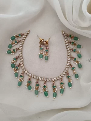 Traditional Mint Beads Stone Necklace