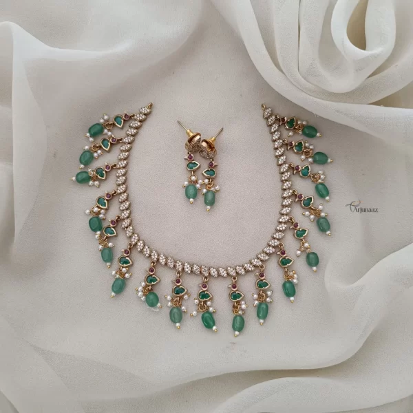 Traditional Mint Beads Stone Necklace