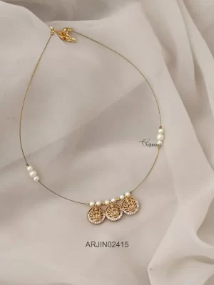 Traditional Tri Lakshmi Pendant Necklace