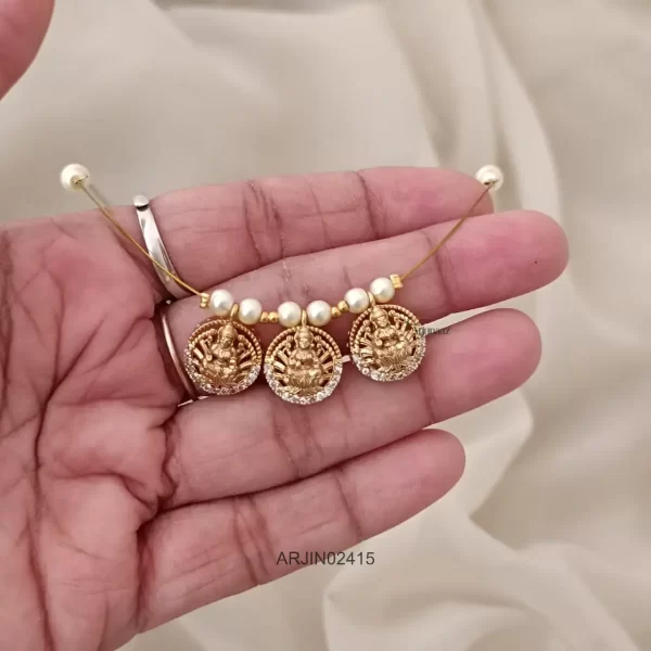 Traditional Tri Lakshmi Pendant Necklace