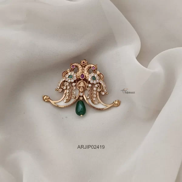 Dual Peacock Tiger Nail Pendant