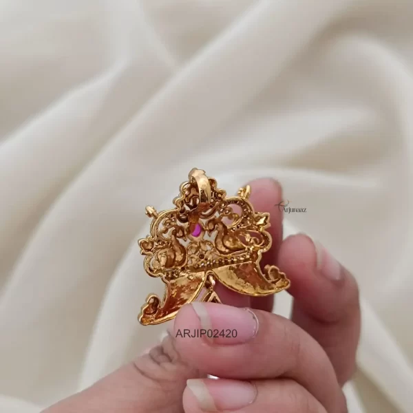 Matte Finish Peacock Tiger Nail Pendant